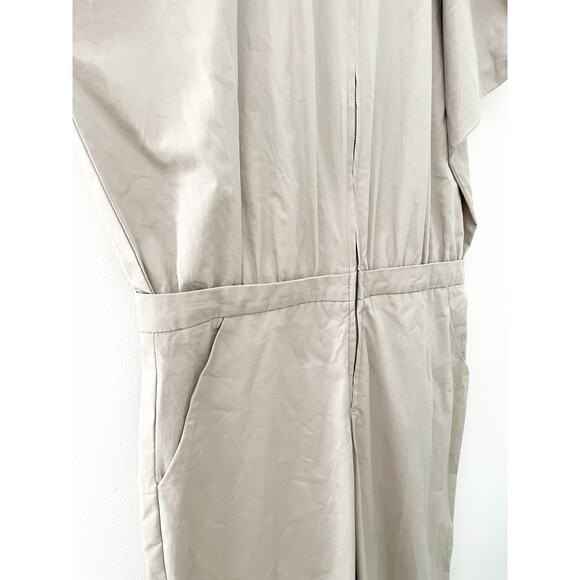 NWT Zara Voluminous Jumpsuit XS Khaki Beige Zip Flight Suit Utility Minimalist - Picture 7 of 12